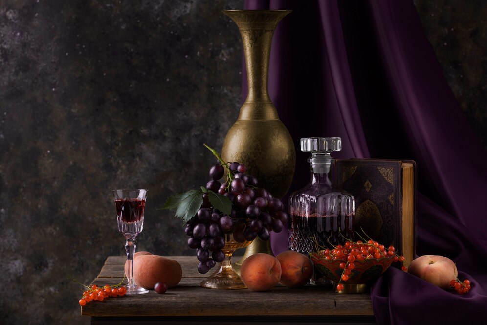 baroque-style-with-drinks-fruits-arrangement_23-2149629937